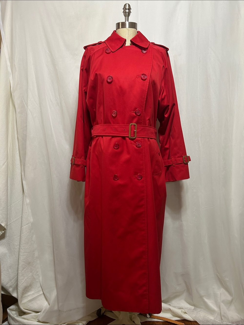 Burberry’s Classic Trench Coat In Red & Nova Check